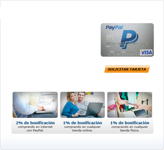Informaci�n general de la tarjeta de cr�dito PayPal